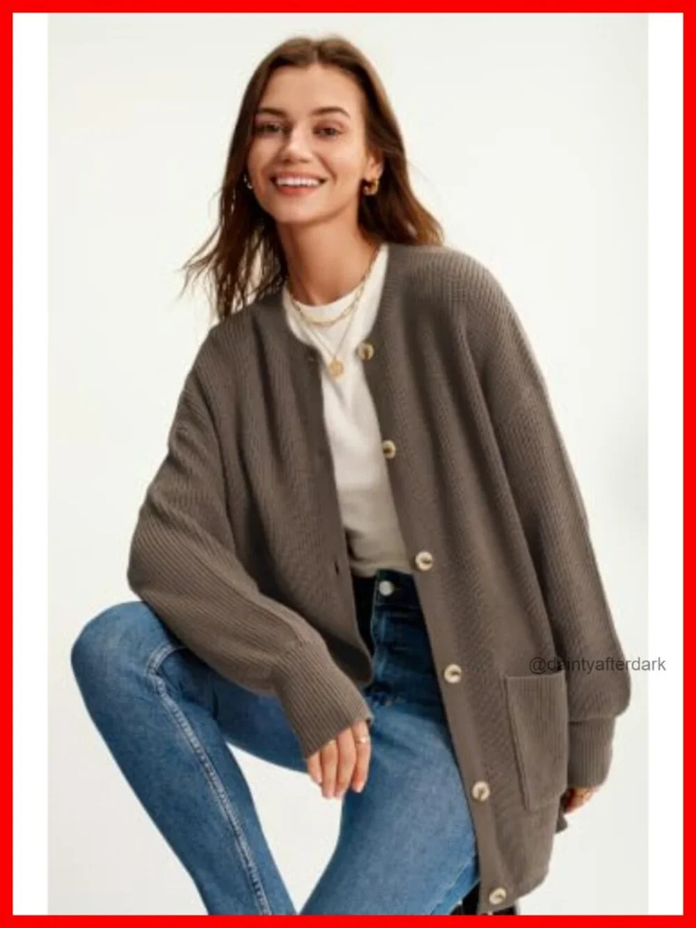 Oversized Wool Blend Cardigan | Non-Itchy Chunky Knit, Button Front, Long Sleeve